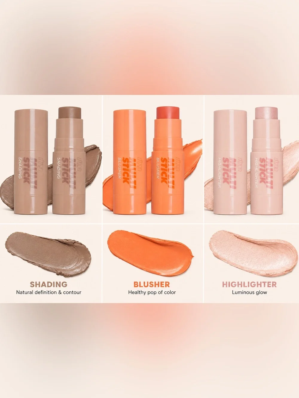 3 Pack! I’m Meme Multi Stick Trio – Shading, Highlighter & Blusher NEW K Beauty